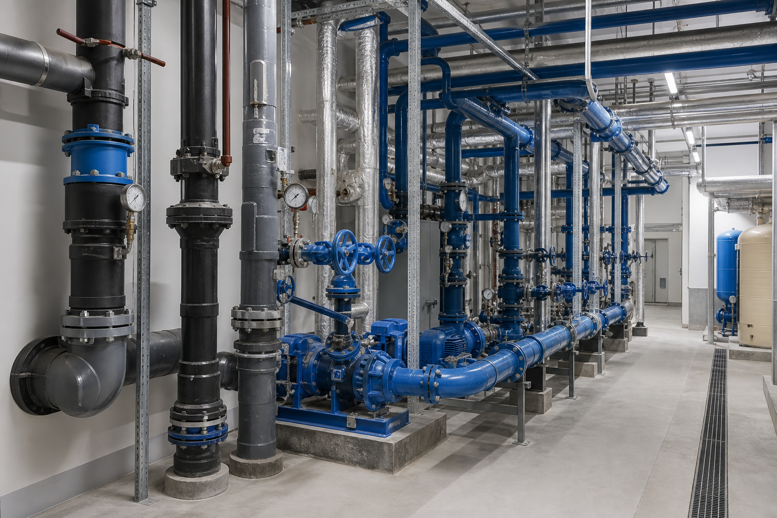 Commercial plumbing pipelines valves and building service pipework